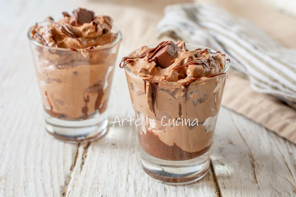 Mousse de nutella e barras kinder