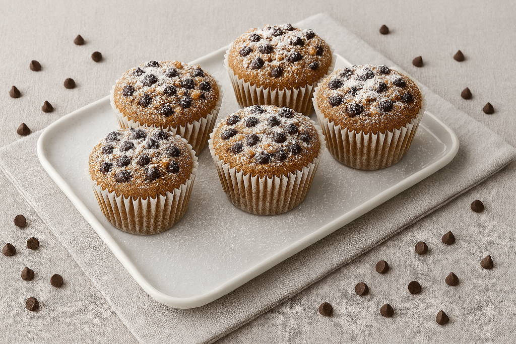 muffin de nozes e chocolate