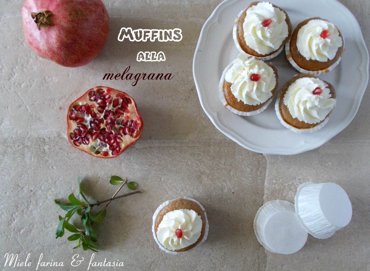 Muffins sem lactose com romã