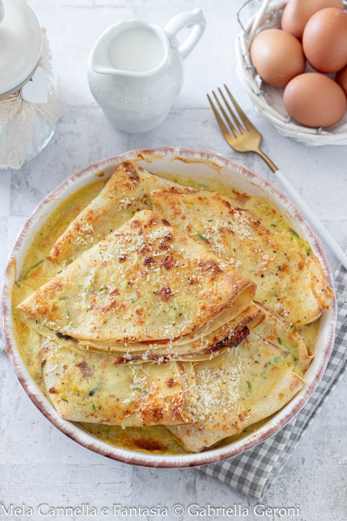 panquecas com cogumelos e presunto