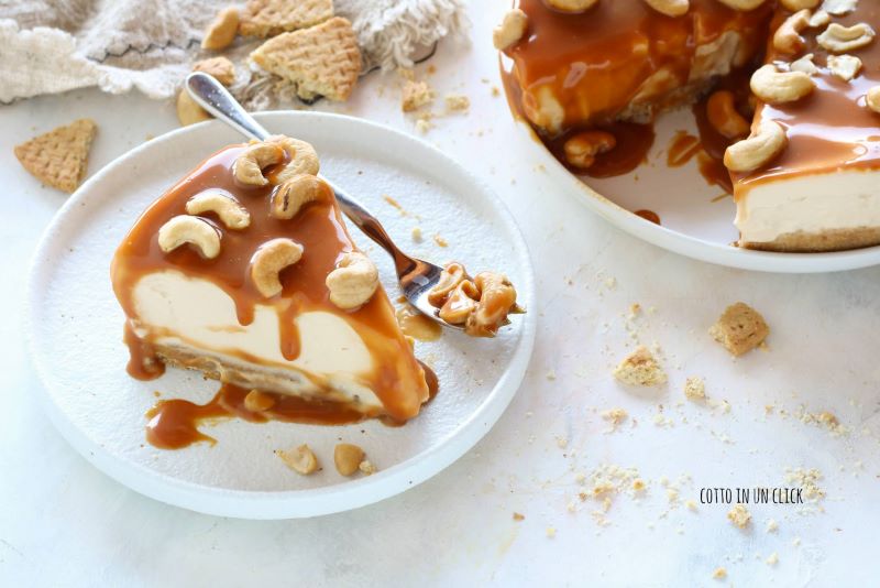 cheesecake de caramelo salgado sem forno