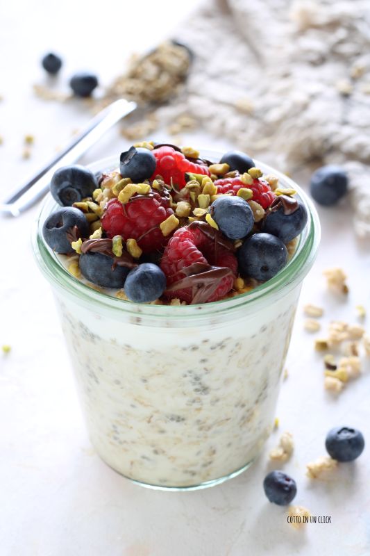 porridge frio com iogurte