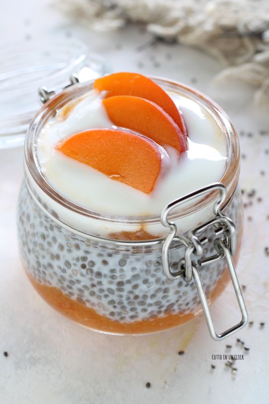 pudim de chia com damascos