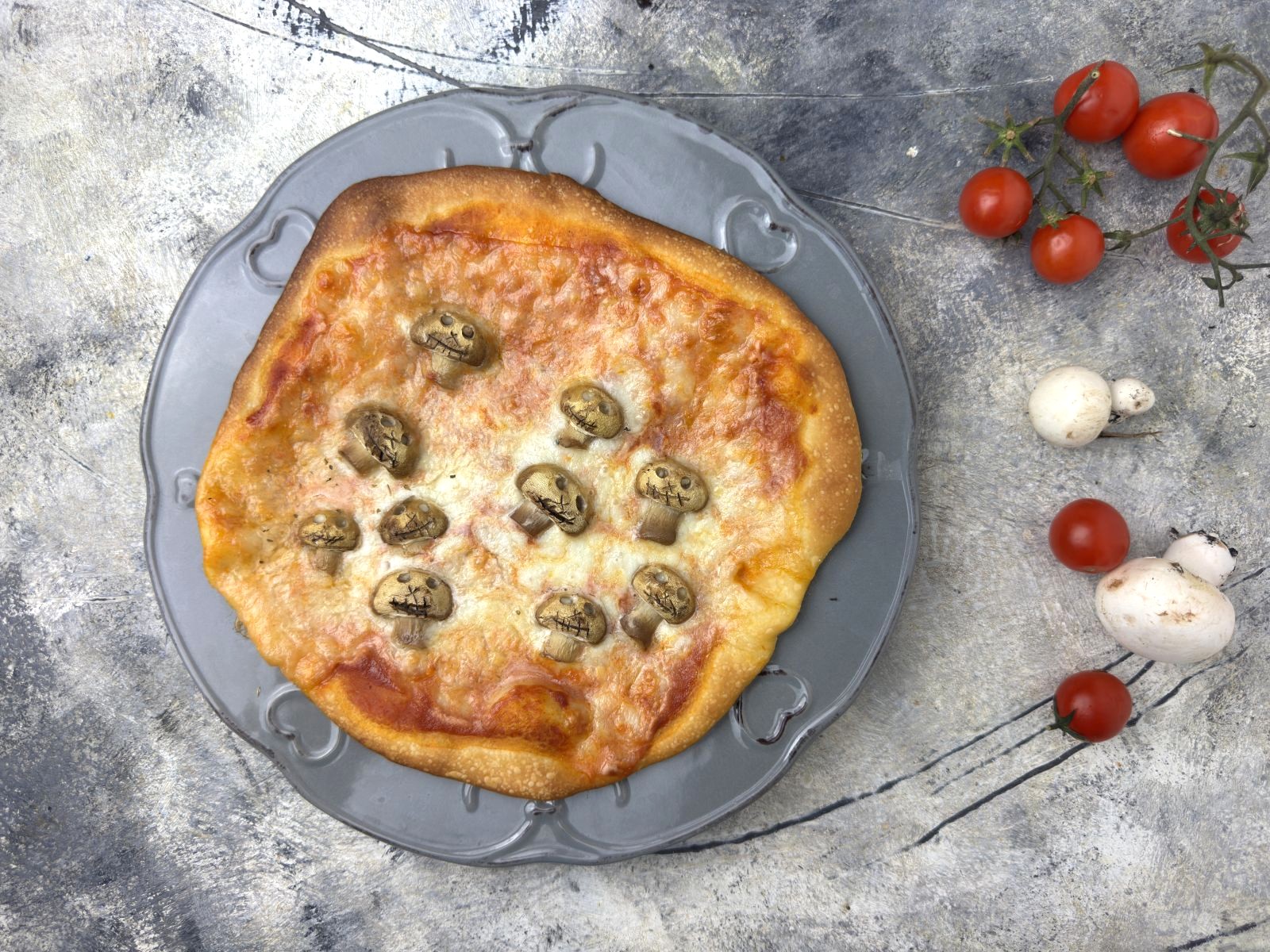 Pizza espectral de Halloween