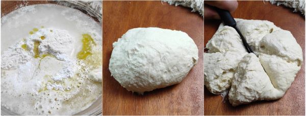 preparação da massa dos pãezinhos