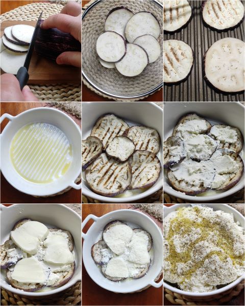 preparação da torta de berinjela ao forno