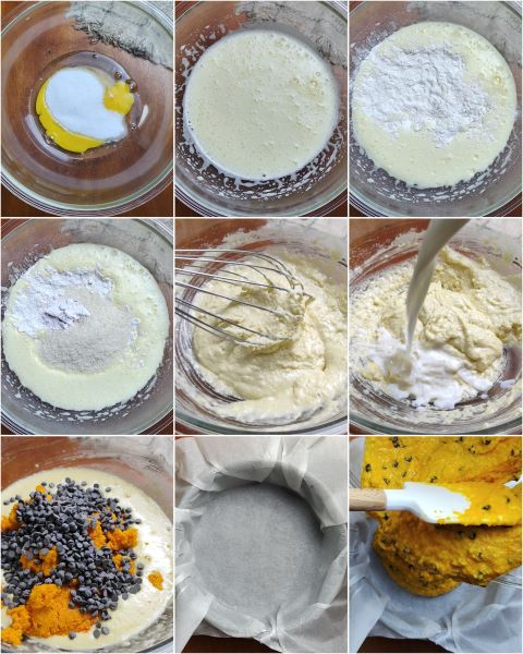 preparação do bolo de cenoura, chocolate e coco