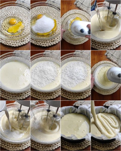 preparação do bolo do papai