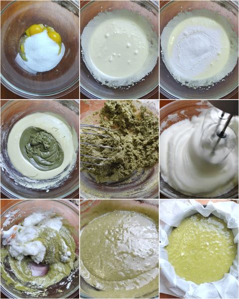 preparação do bolo tenerina de pistache