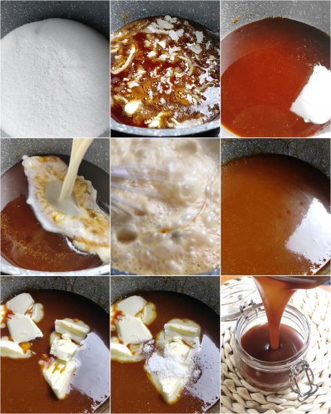 preparação do creme de caramelo salgado