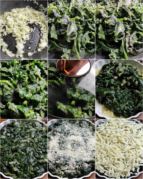 preparação do espinafre ao forno