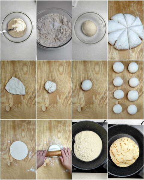 preparação do pão naan