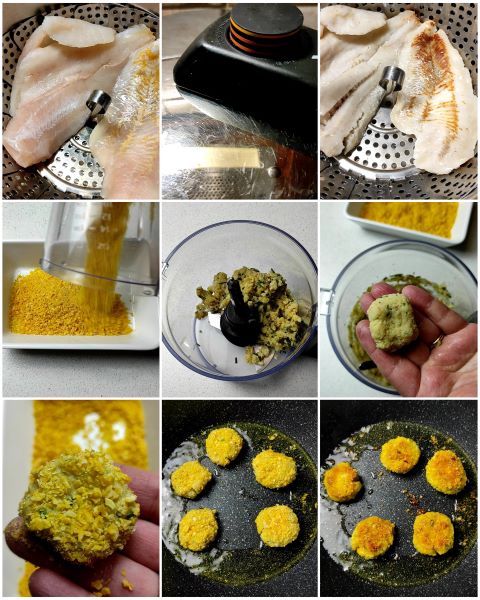 preparação dos bolinhos de bacalhau