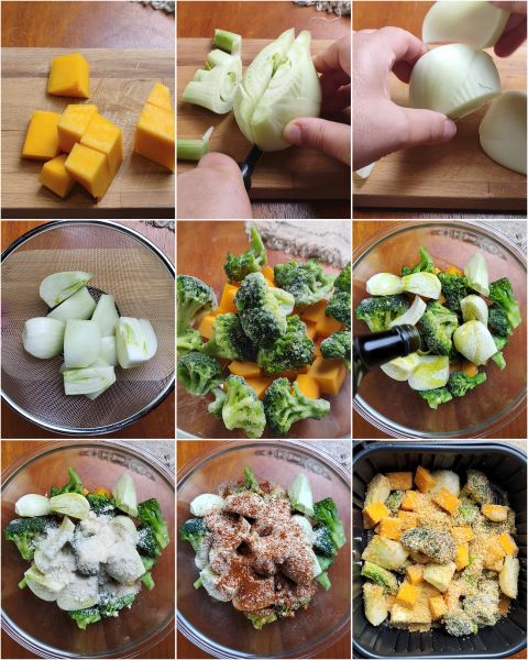 preparação dos legumes de outono gratinados