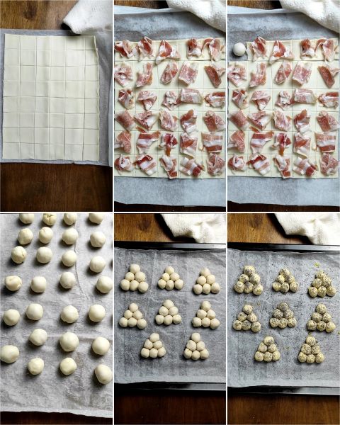 preparação do danúbio árvore de Natal salgado