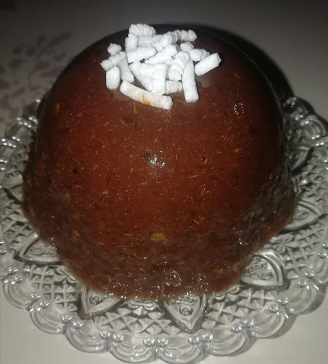 PUDIM DE CAQUI e cacau sem cozimento