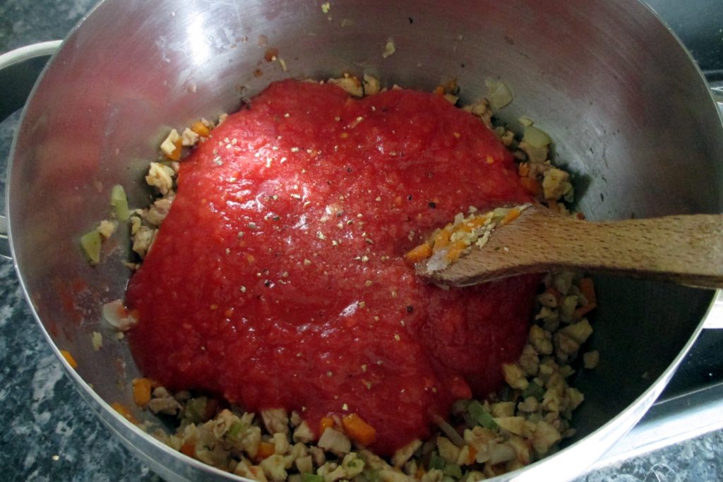 Ragu de soja vegano, preparação, Mangia senza Pancia