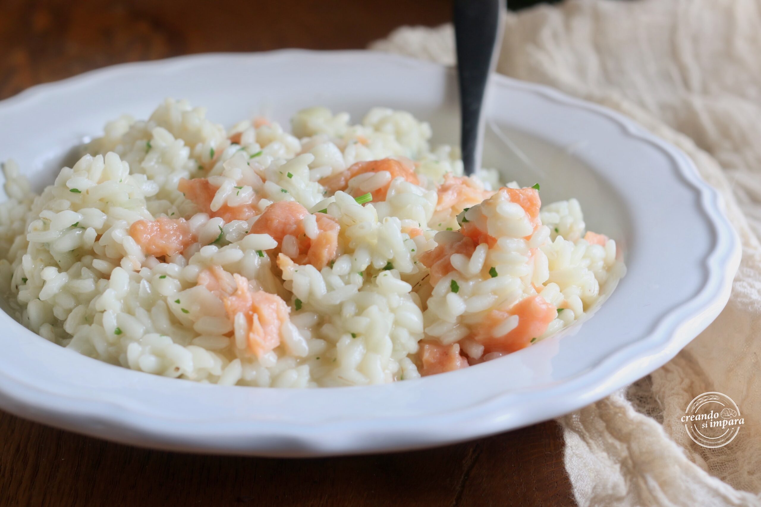risoto cremoso com salmão