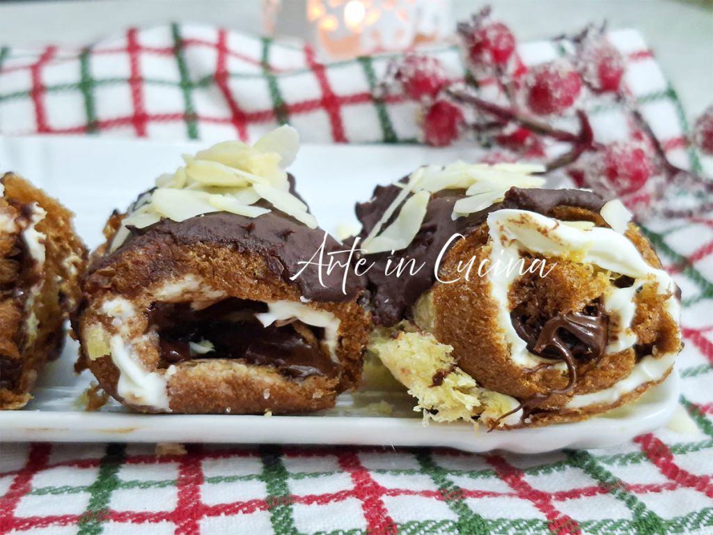 ROLINHOS de PANDORO MASCARPONE e NUTELLA