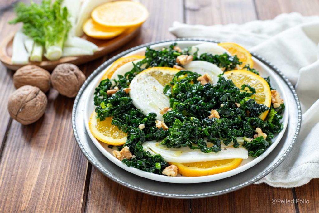 salada de couve, laranjas e erva-doce