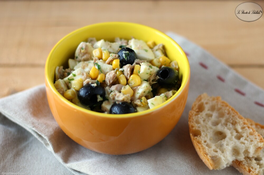 Salada de atum, muçarela e milho