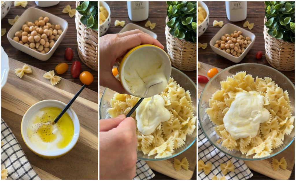 salada de macarrão com berinjela