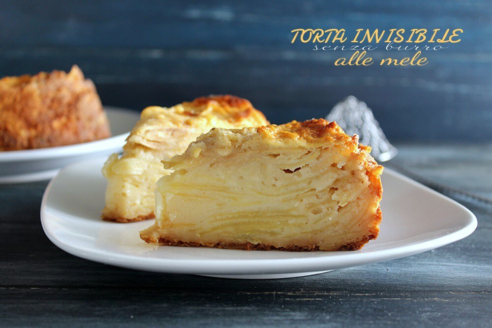 Torta invisível de maçãs sem manteiga