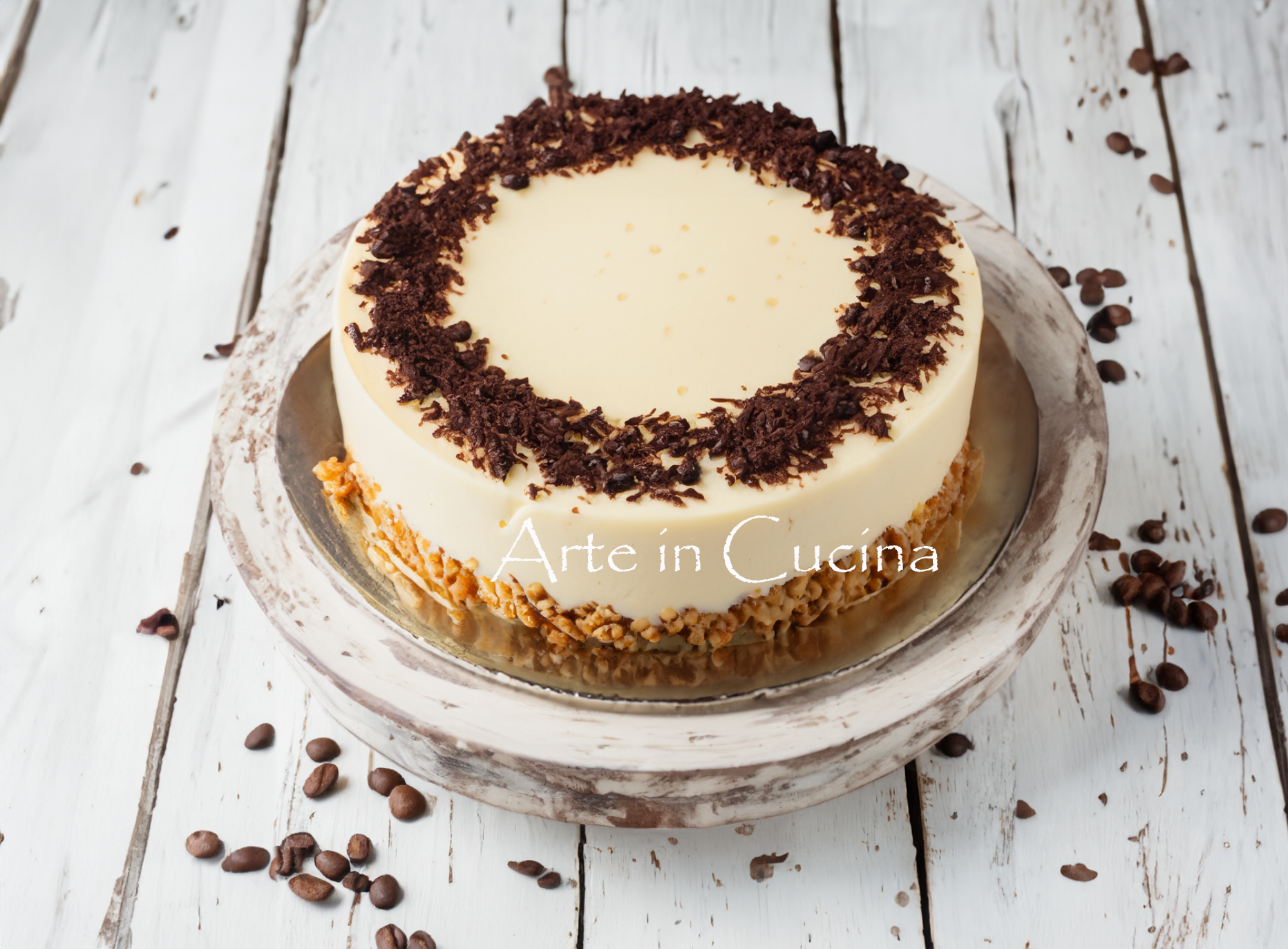 Torta semifria de iogurte com café