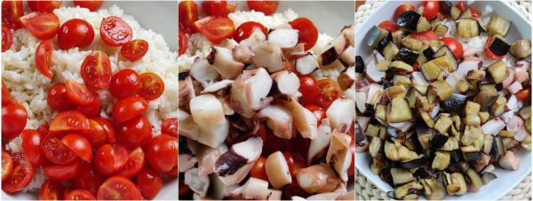 transfira todos os ingredientes para a tigela com o arroz e misture