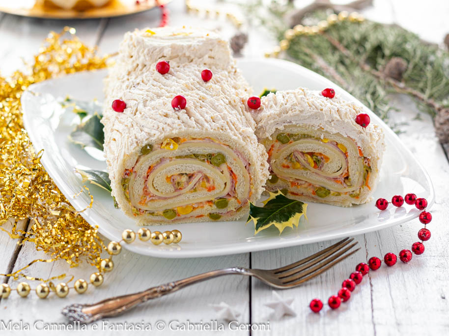 Tronco salgado com salada de legumes e presunto cozido