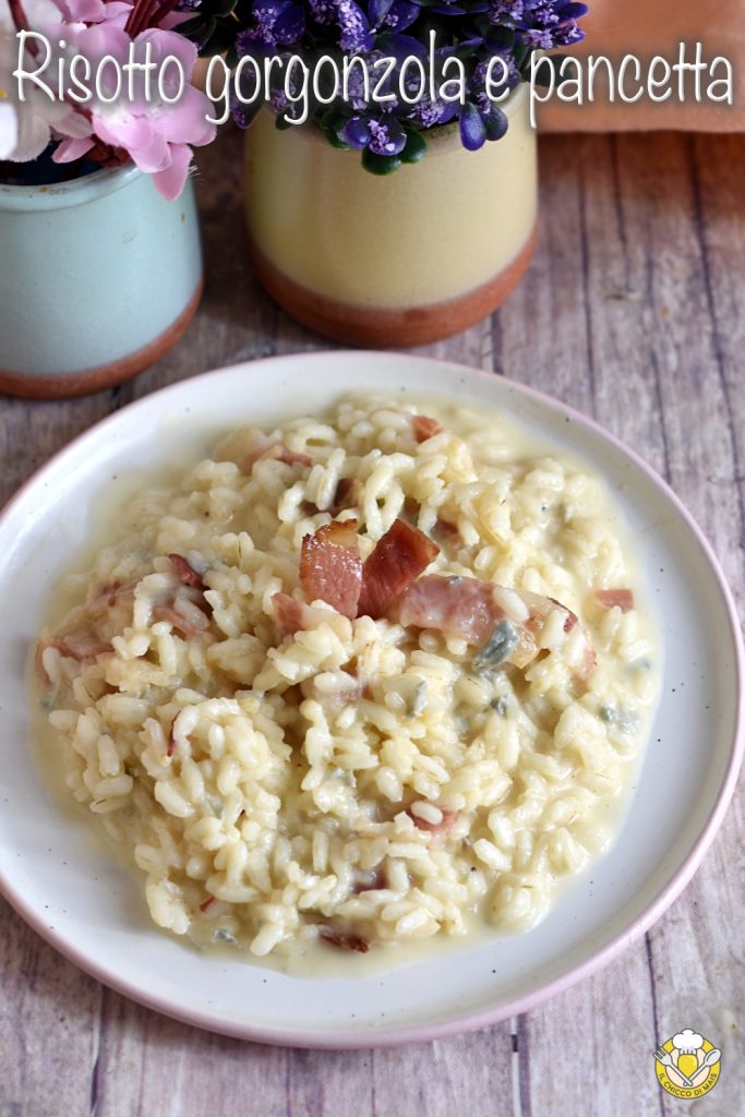 v_ risoto gorgonzola e pancetta cremoso saboroso receita fácil com vídeo il chicco di mais