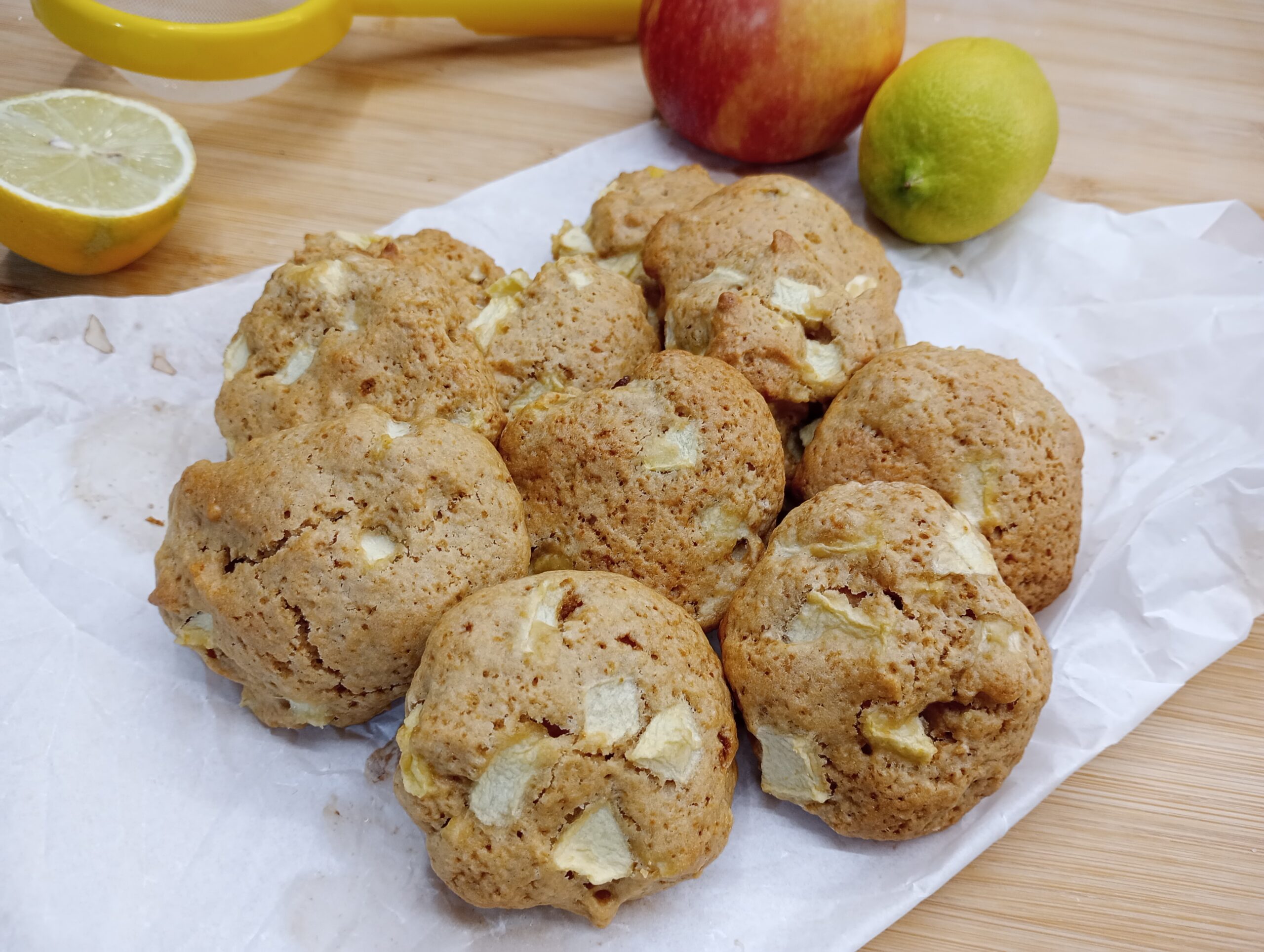 Biscoitos macios de maçã