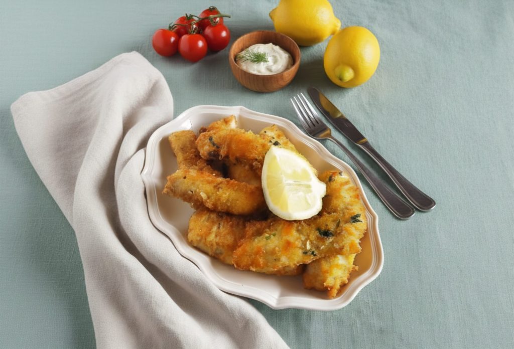 Palitinhos de peixe feitos em casa