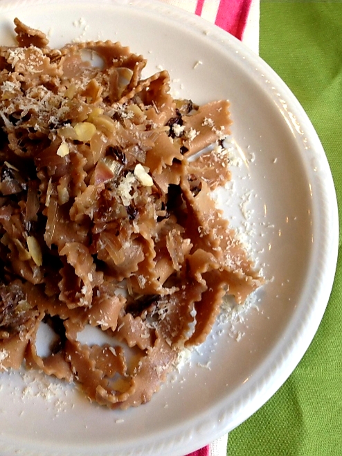 Reginette de castanhas com radicchio rosso