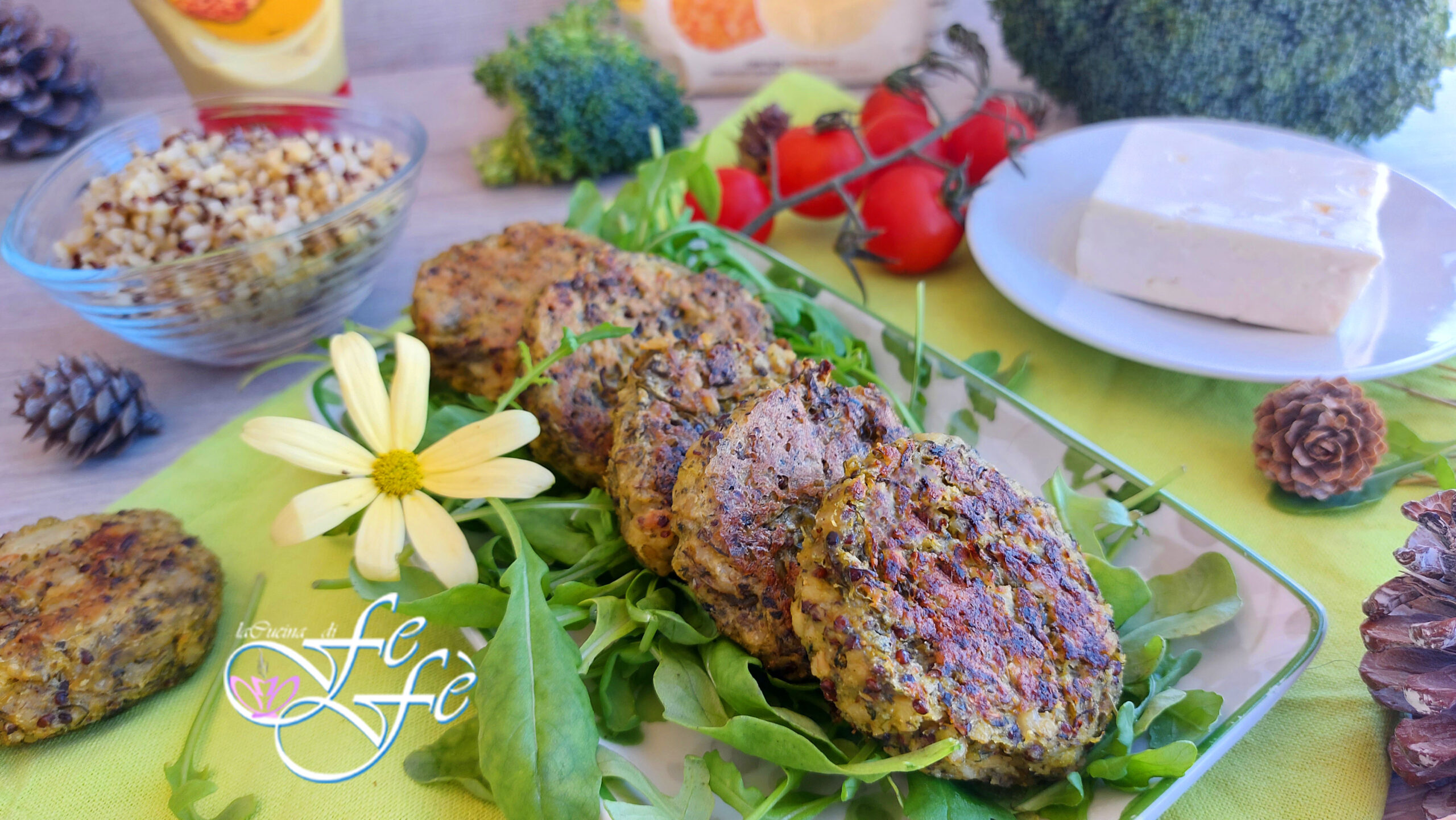 MEDALHÕES DE QUINOA, BULGUR E BRÓCOLIS AROMATIZADOS COM MOSTARDA