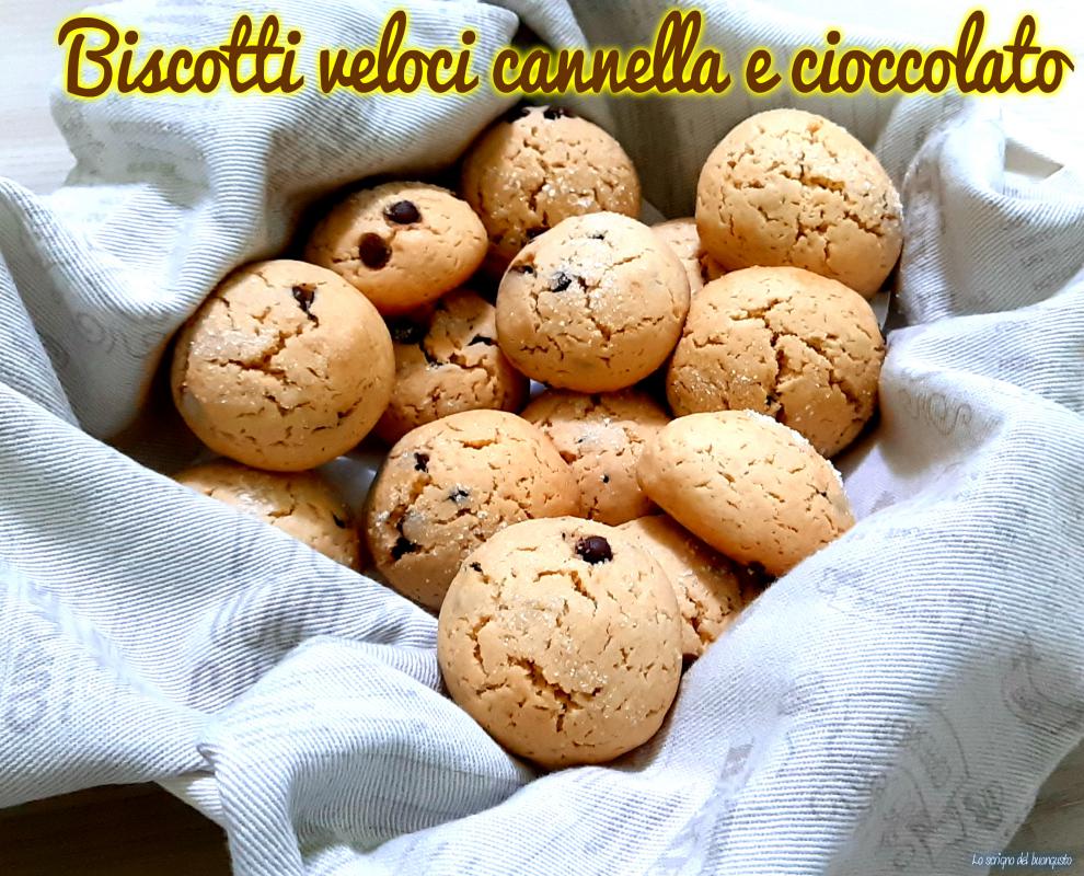 Biscoitos rápidos canela e chocolate