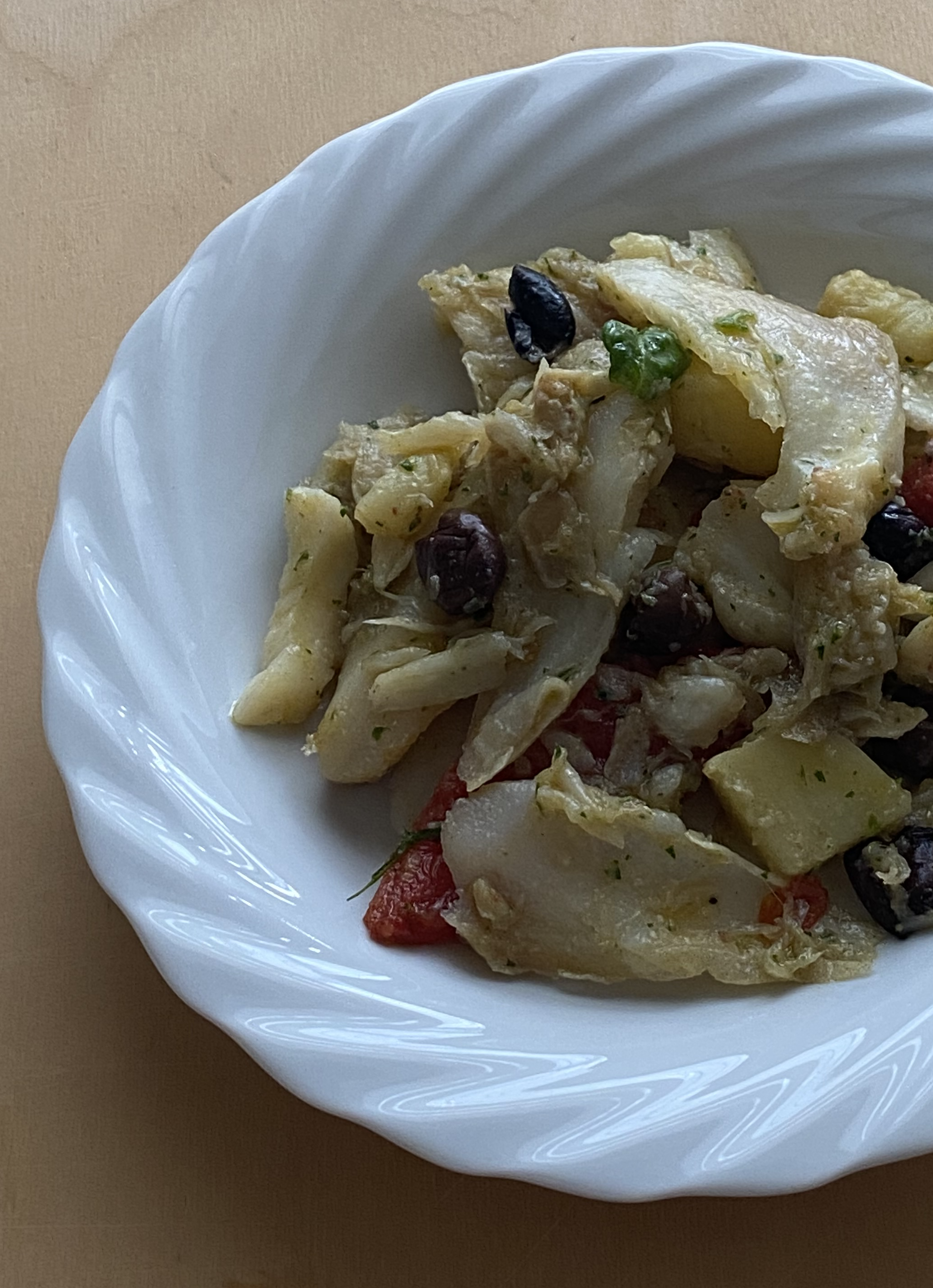 Bacalhau à moda genovesa do meu jeito