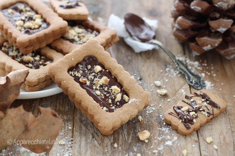 biscoitos de castanha e chocolate