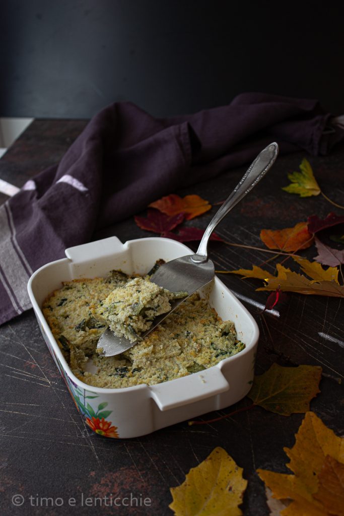 Gratinado de painço com chicória