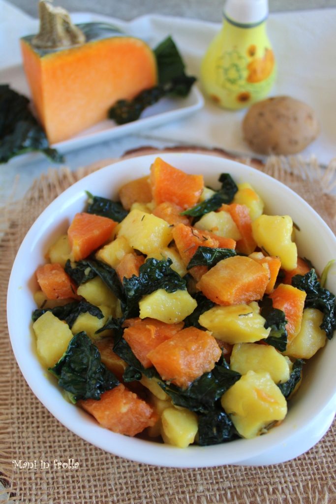 Abóbora, Batatas e Couve na Panela