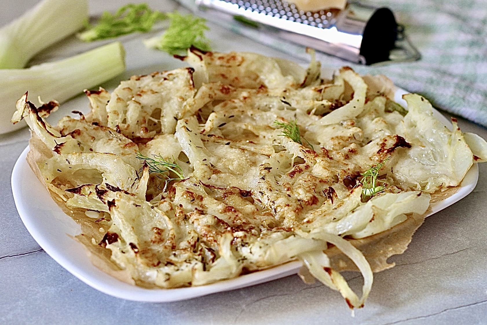 Funcho gratinado com parmesão na fritadeira elétrica