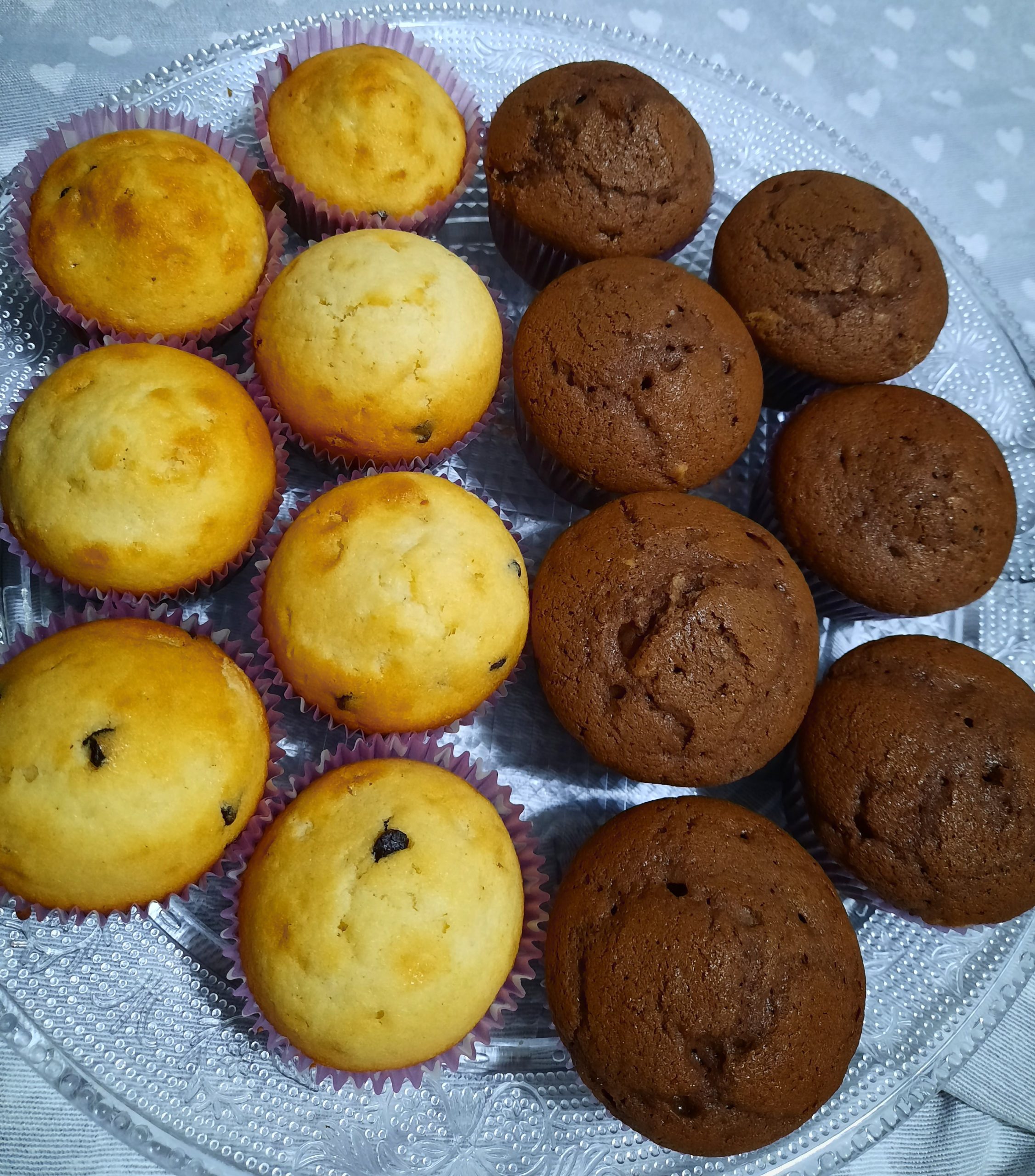 Muffin de baunilha e cacau com gotas de chocolate