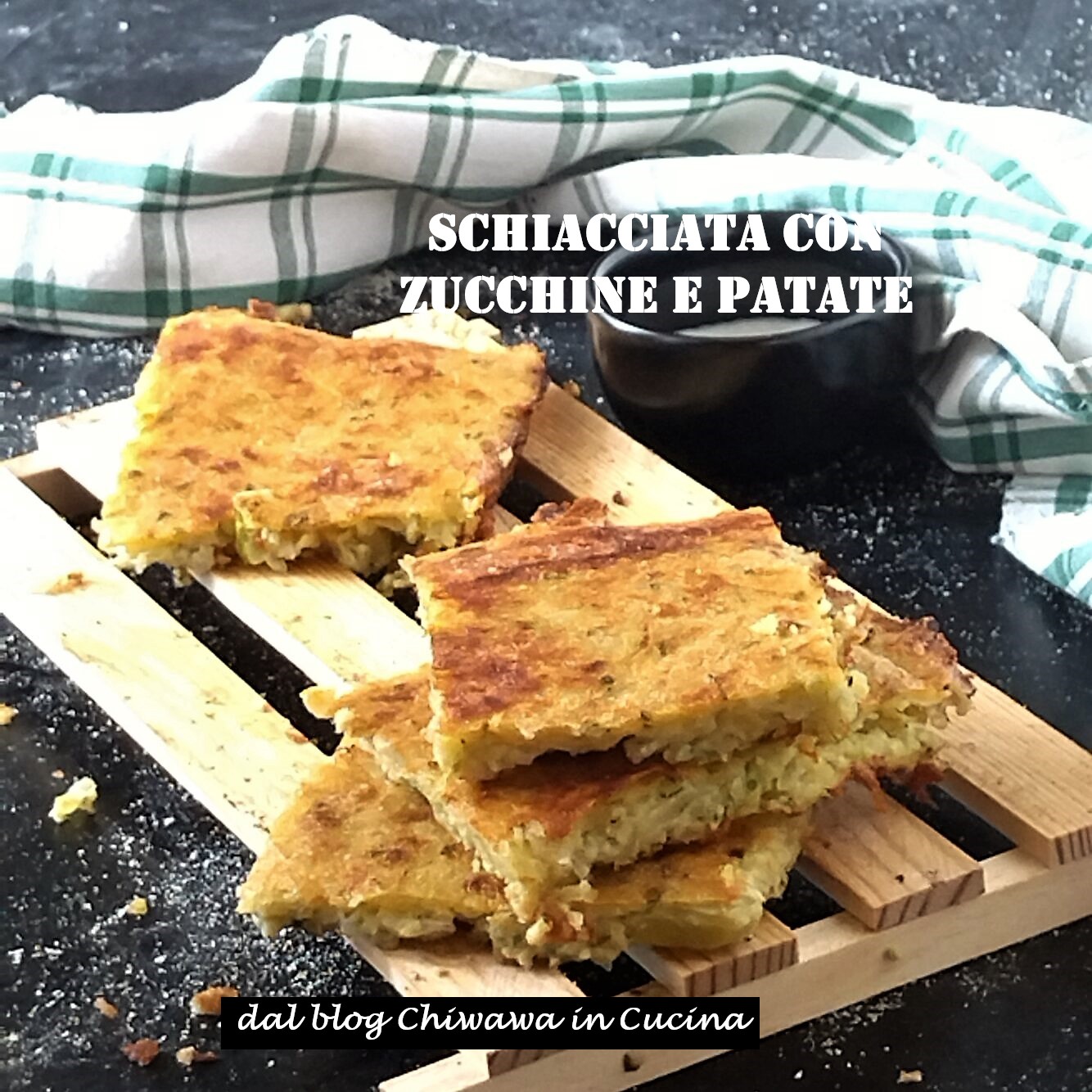 Focaccia com abobrinha e batatas