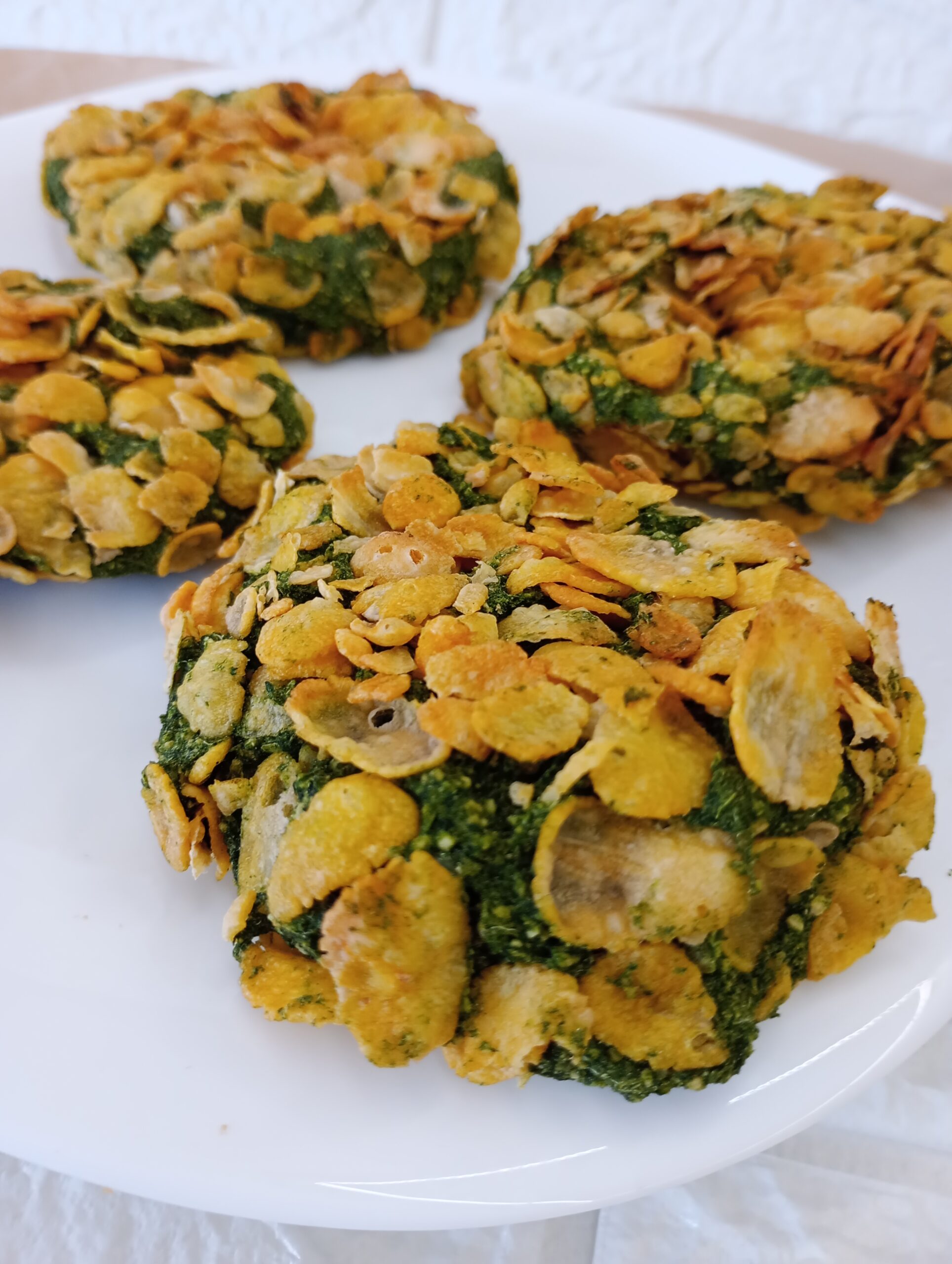 Bifes de espinafre e grão-de-bico