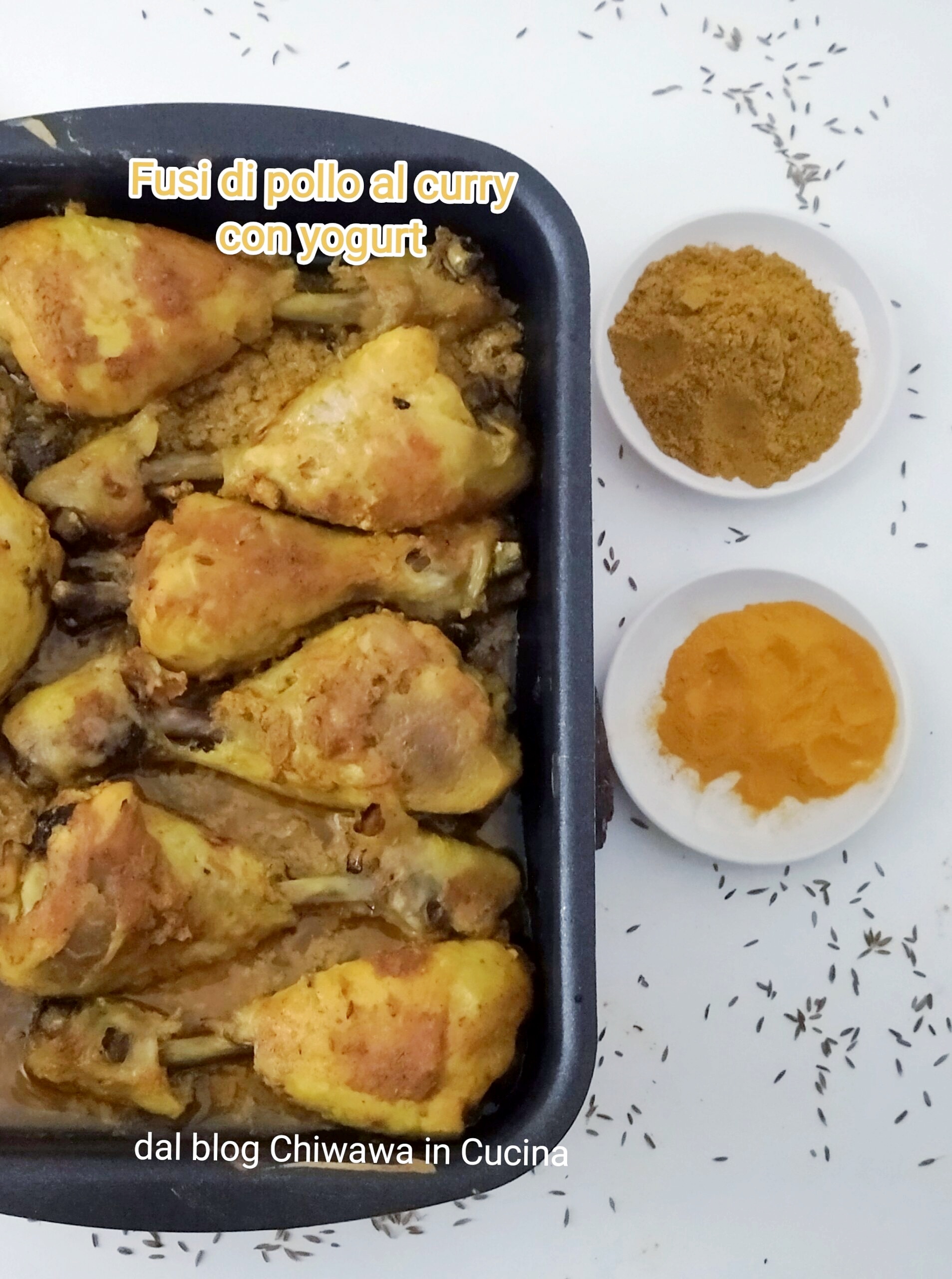 Coxas de frango com curry e iogurte