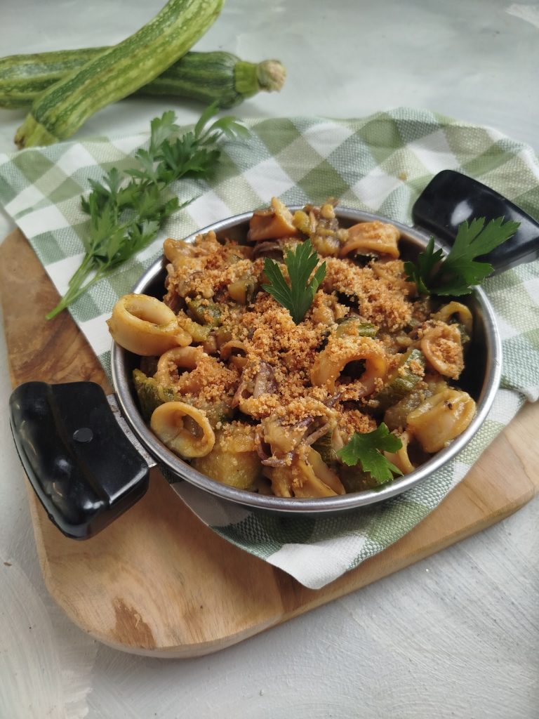 Calamares e abobrinhas