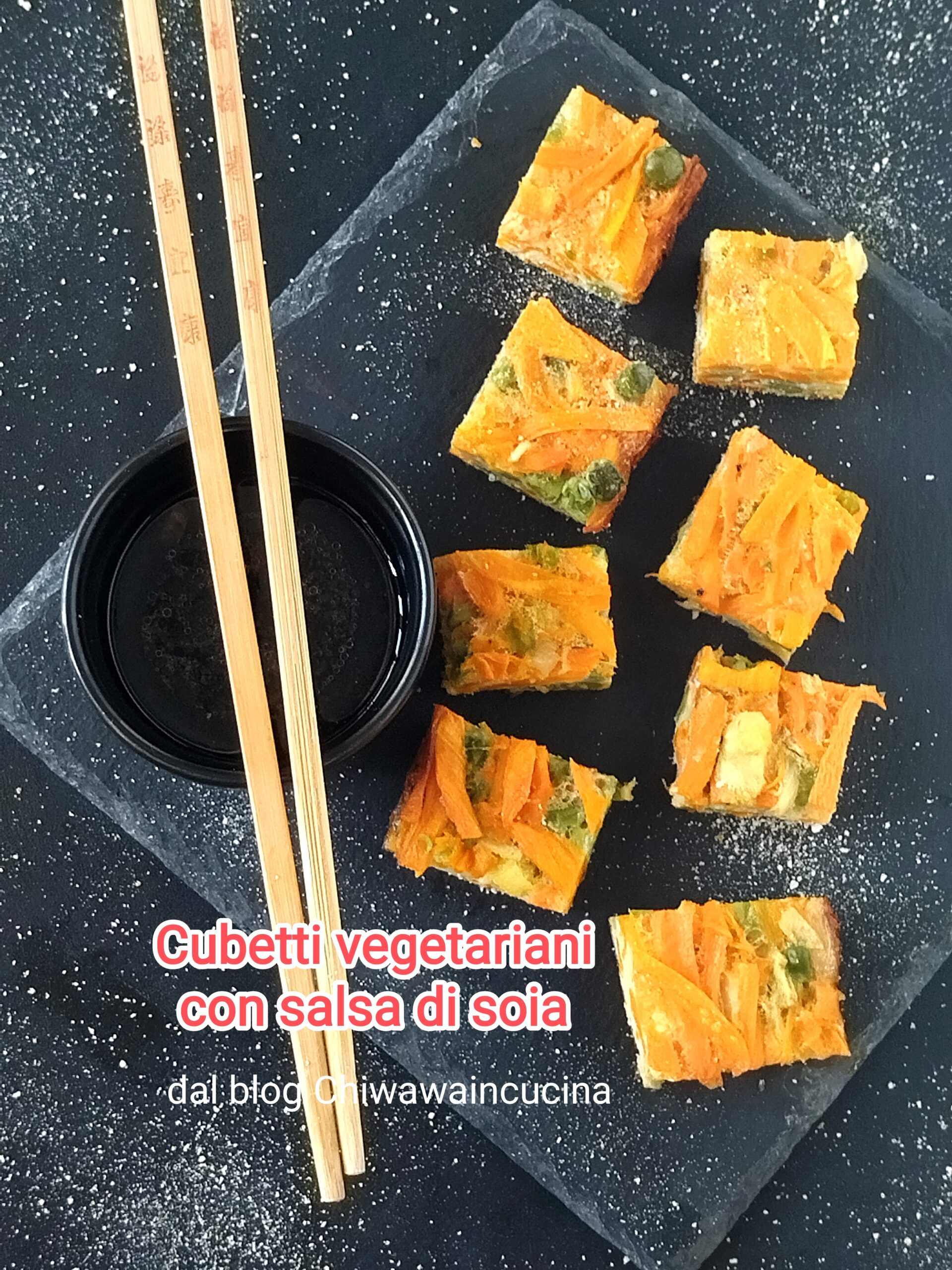 Cubinhos vegetarianos com molho de soja