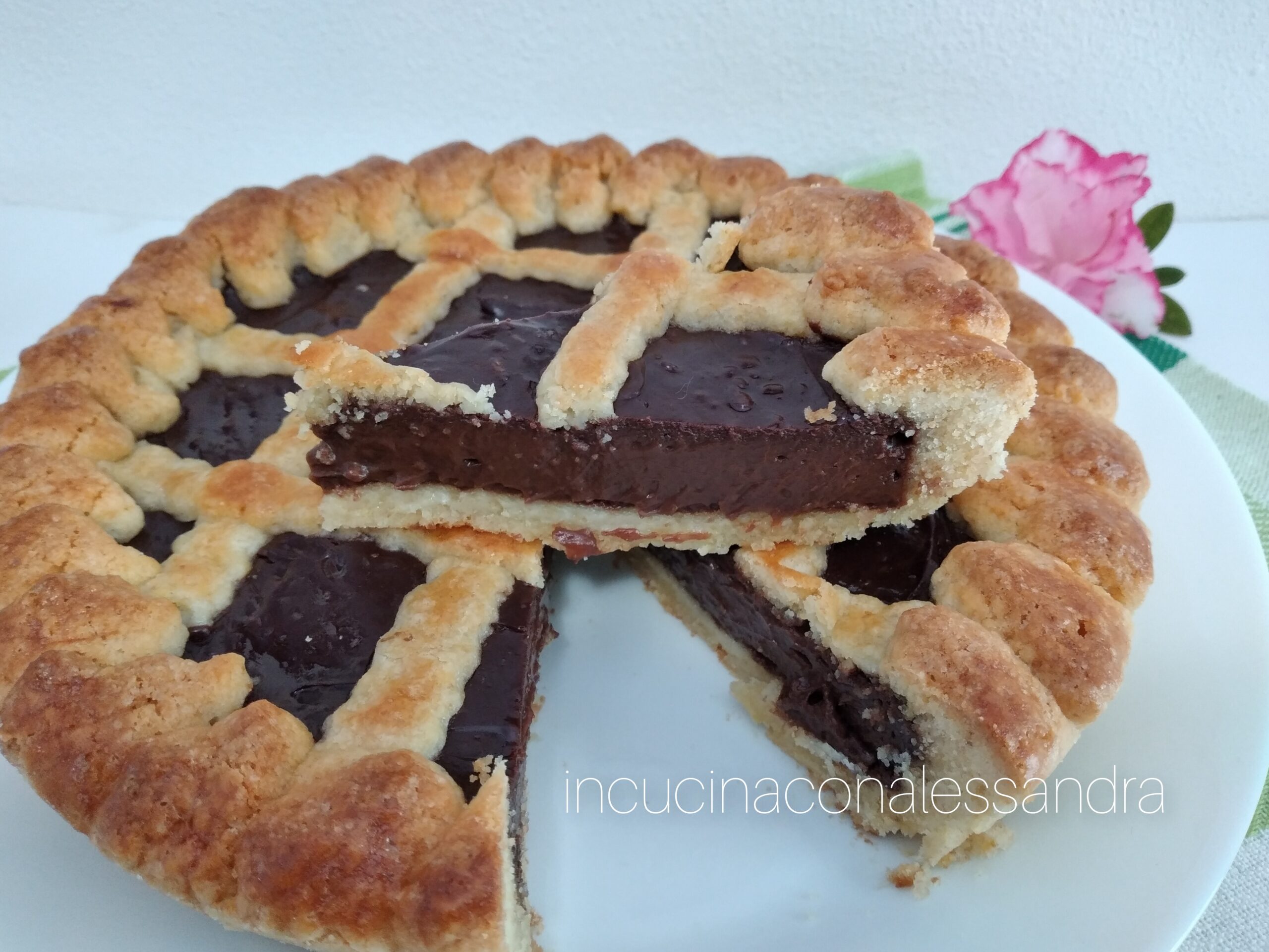 A torta com bicos de chocolate