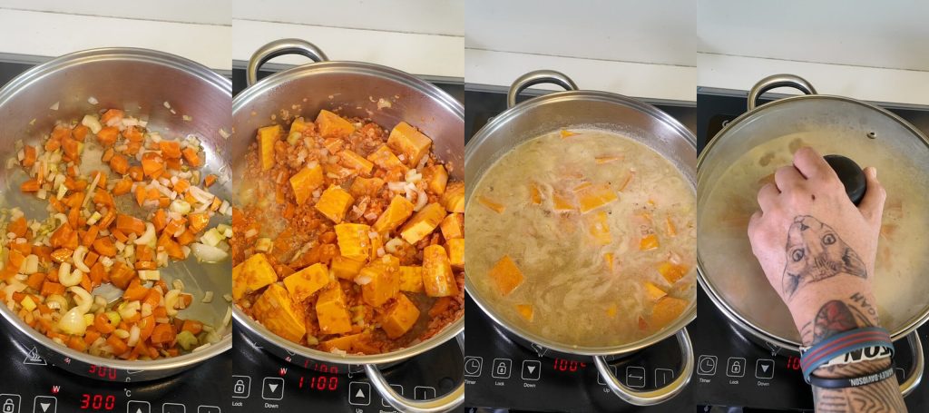 Receita de Sopa de Lentilhas, Abóbora e Couve com Mix de Cogumelos | Prato Único Rápido e Saboroso