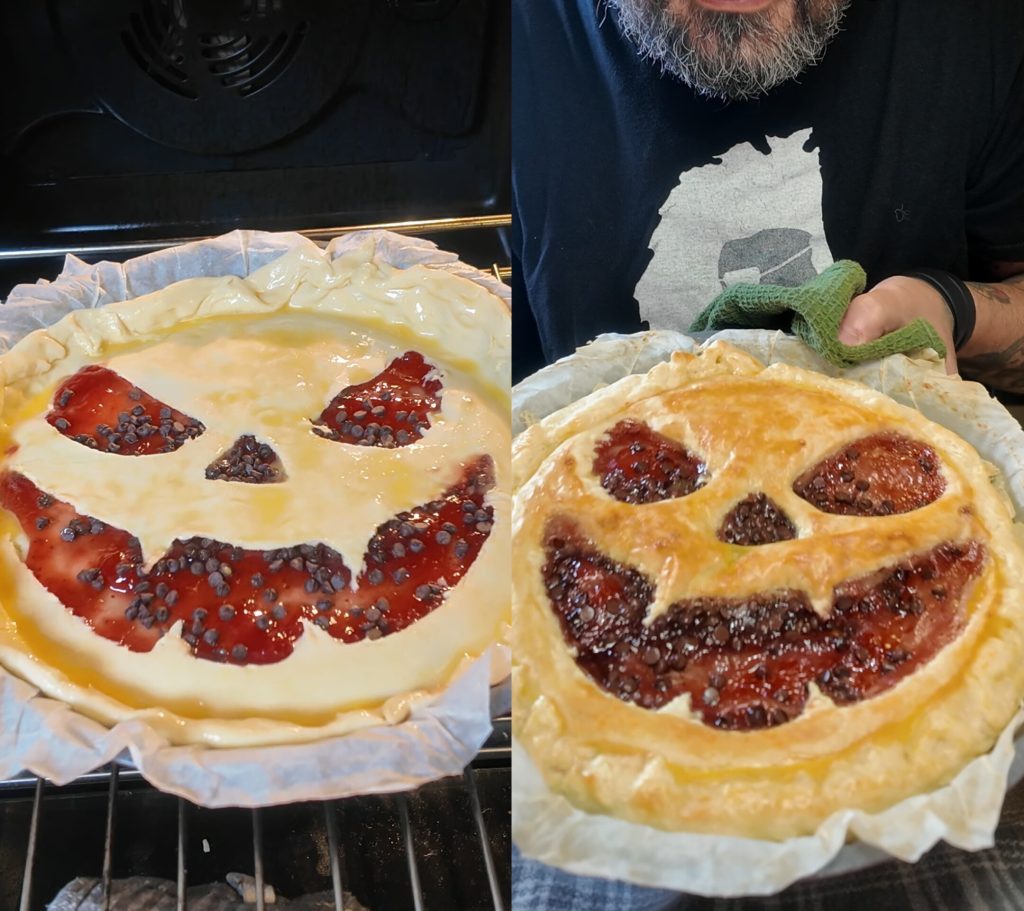 Abóbora Jack-o'-lantern Sangrenta de Massa Folhada | Receita Fácil para Halloween